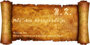 Módos Krisztián névjegykártya