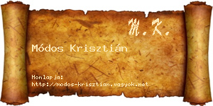 Módos Krisztián névjegykártya